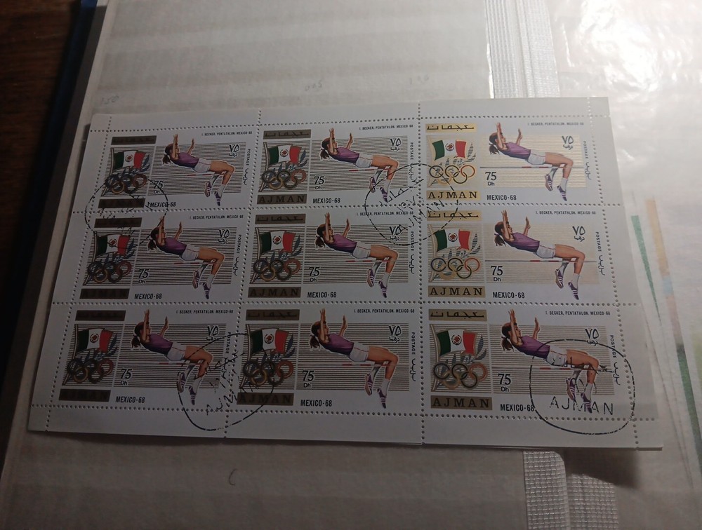 POST STAMPS BLOCK (MBJJ135) AJMAN