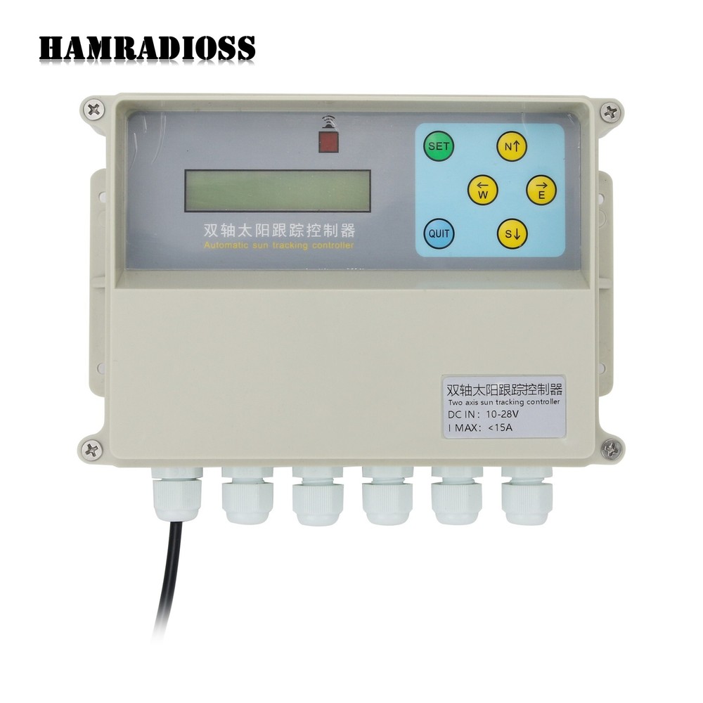 Dual Axis Solar Tracker Controller w/ Remote Control + DC 2 Axis Gimbal for