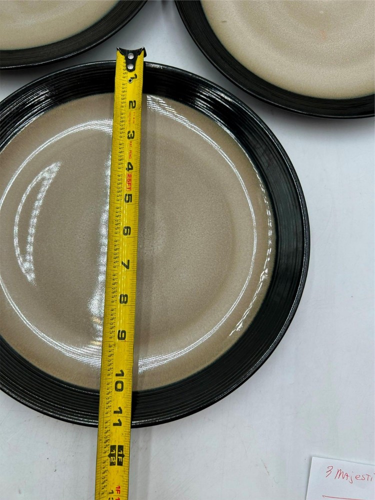 3) SANGO ALLURE BLACK DINNER PLATES