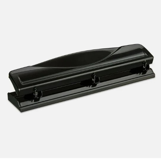 Pen+Gear 3-Hole Punch, 12 Sheet Capacity, Black