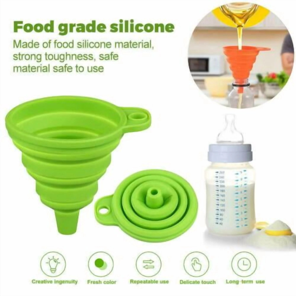 Foldable Kitchen Funnel Collapsible Food Graded Silicone Tool Liquid Transfer