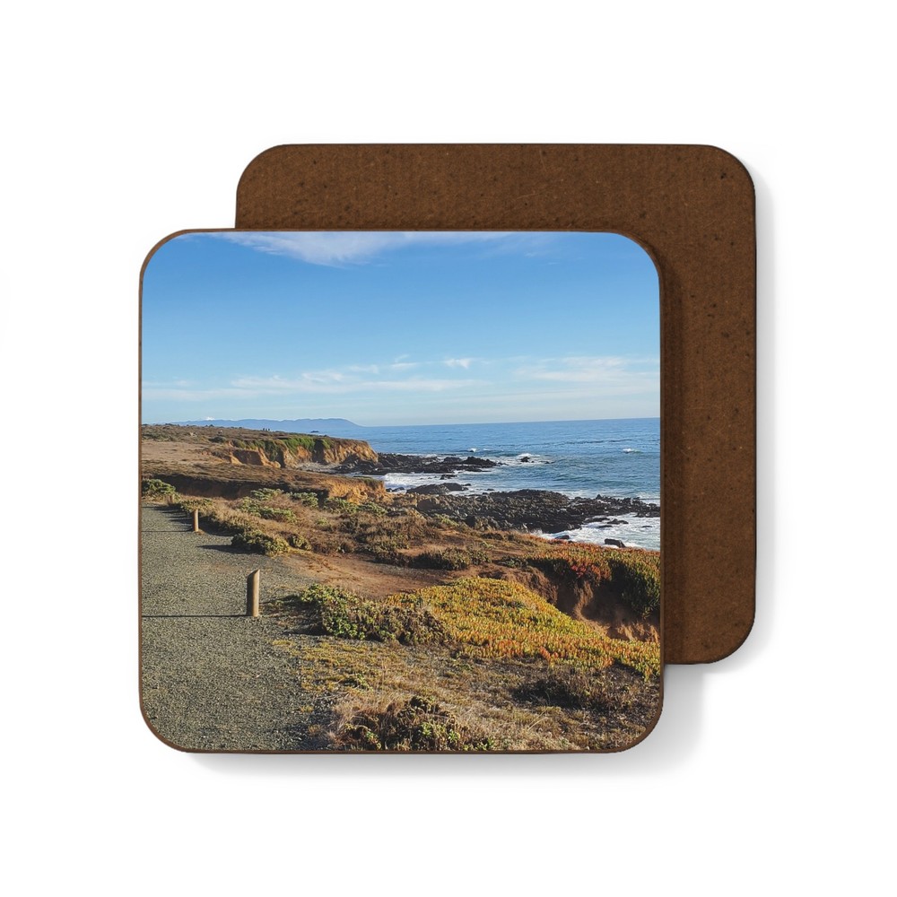 Coastal Cliff Path Coaster hardboard back coaster