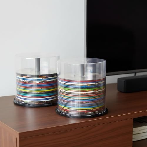 CD/DVD Empty Cake Box Spindle, 2pcs Empty DVD Storage CD Container Cake Box
