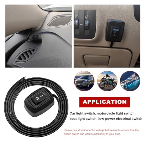 Car Push Button Switch, Paste Type DIY Car Switch, Universal DC 12V 19.6 inches