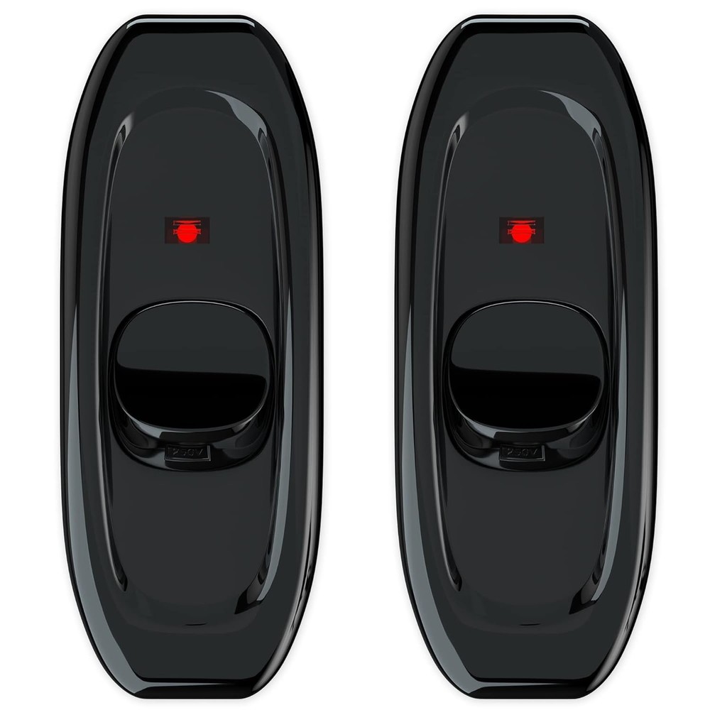 Durable Black Push Button Switch - 2 Pack for Convenient Appliance Control