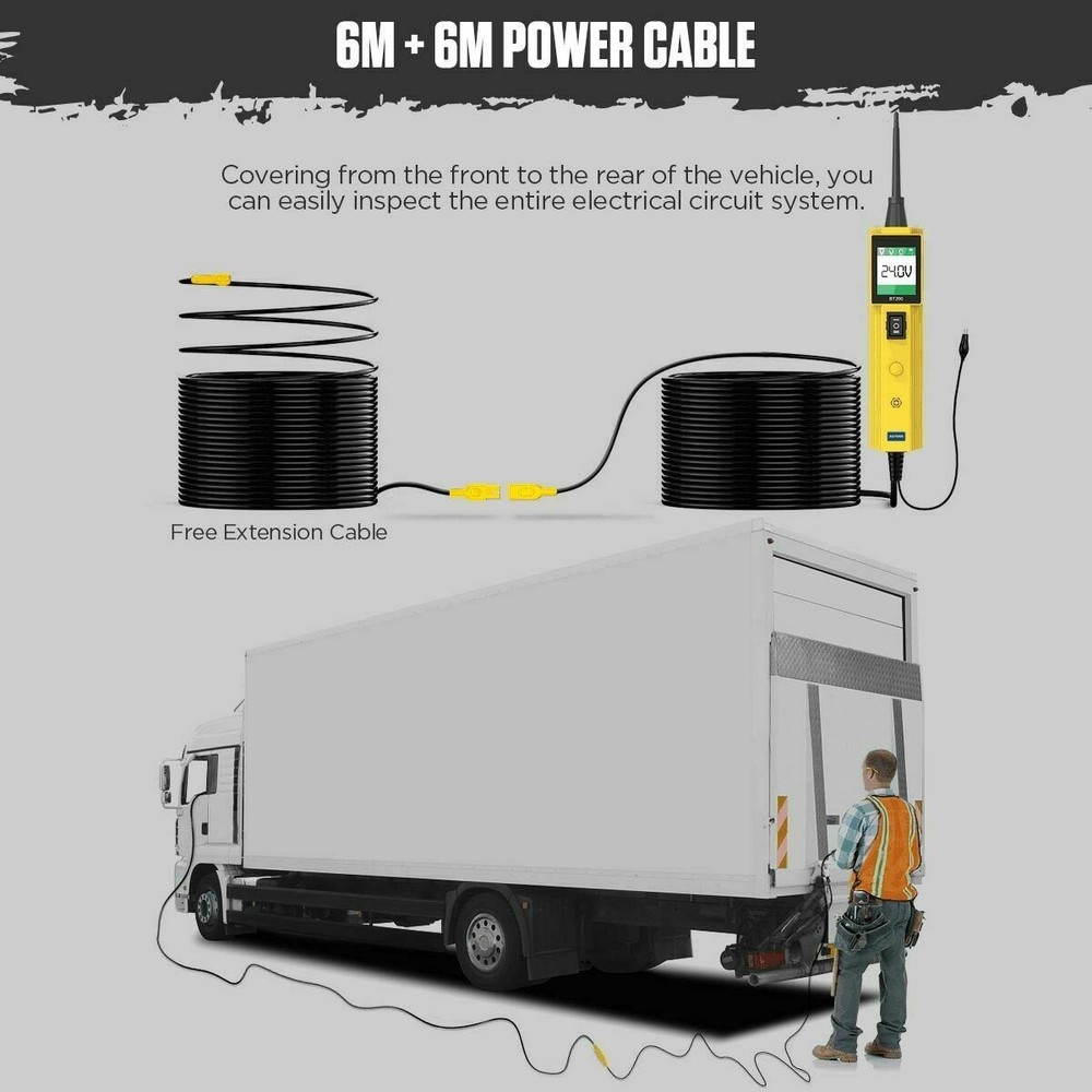 AUTOOL 6-30V 12V Car Circuit Tester Probe Multimeter Electrical System Analyzer