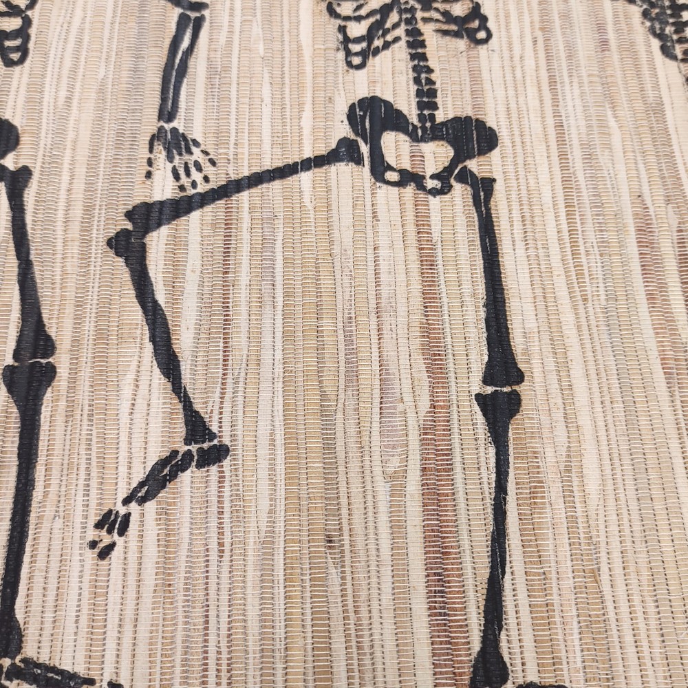 Halloween Table Runner Dancing Skeletons Wood 72.5"