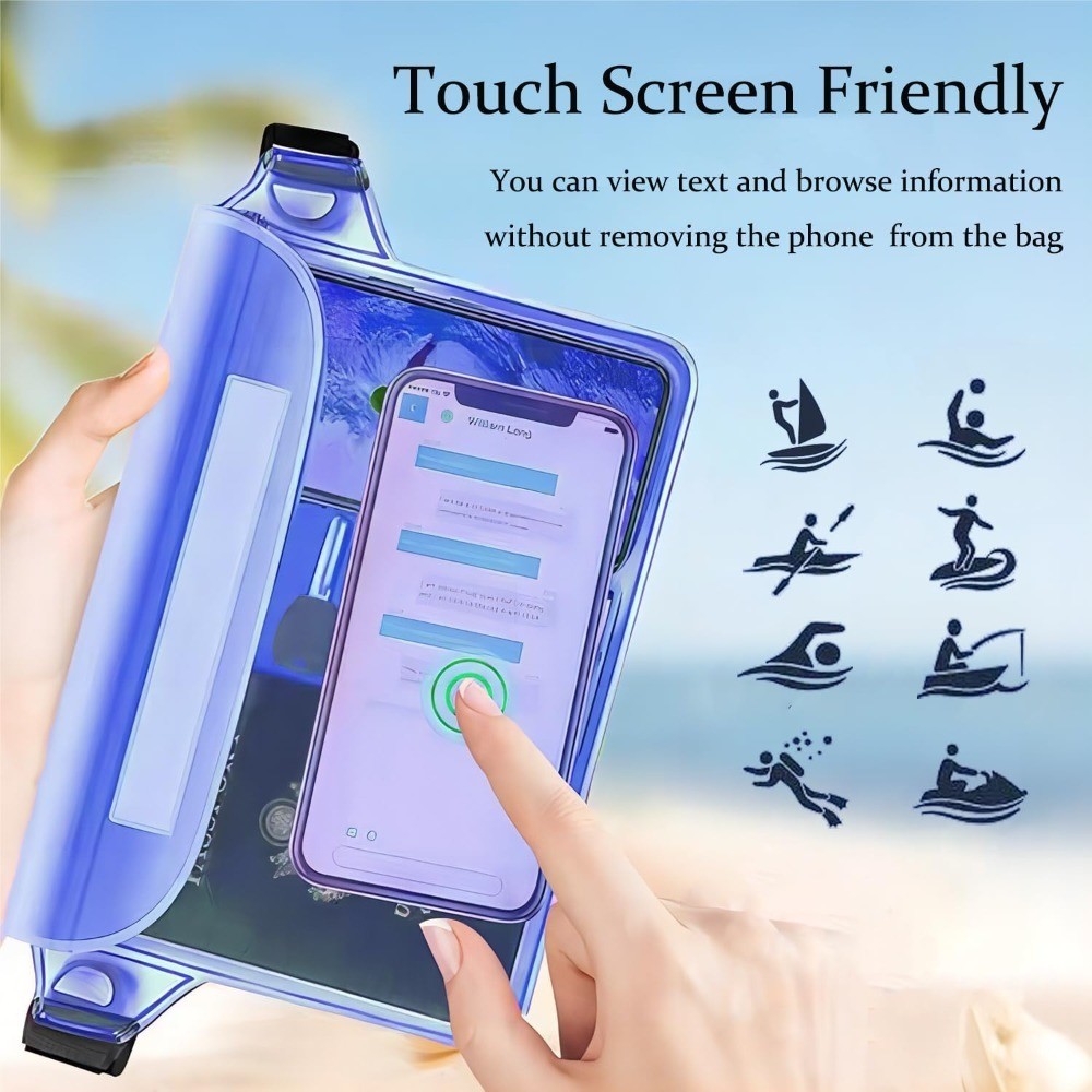 2-Pack Waterproof Pouch with Adjustable Waist Strap | Screen Touch Sensitive