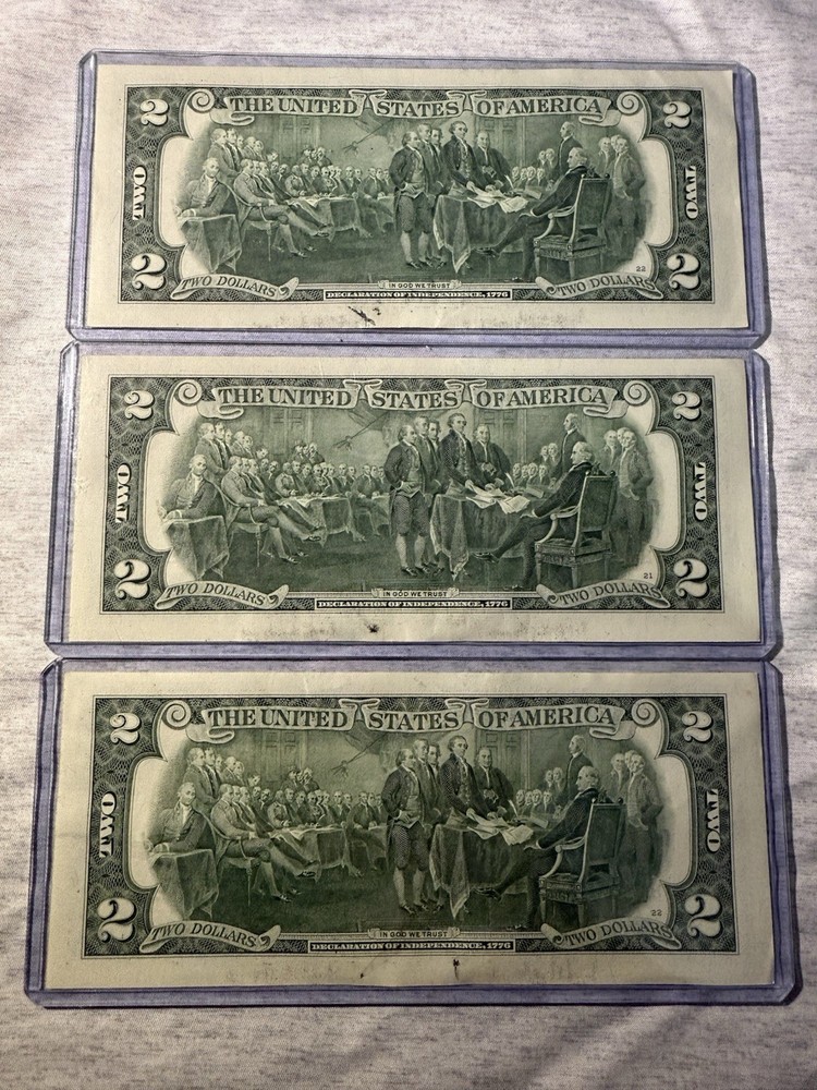 2017A 2$ Bills 2 Ink Blots Error 2 Consecutive Bills Plus One In Same Series