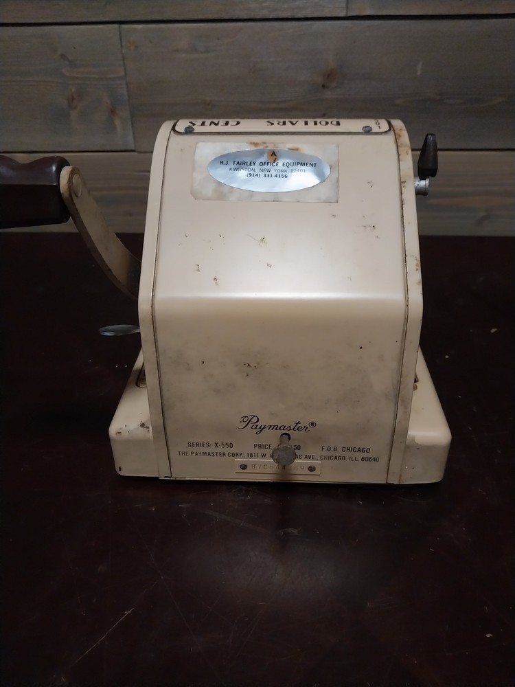 Vintage Paymaster X-550 Check Printer 1950's