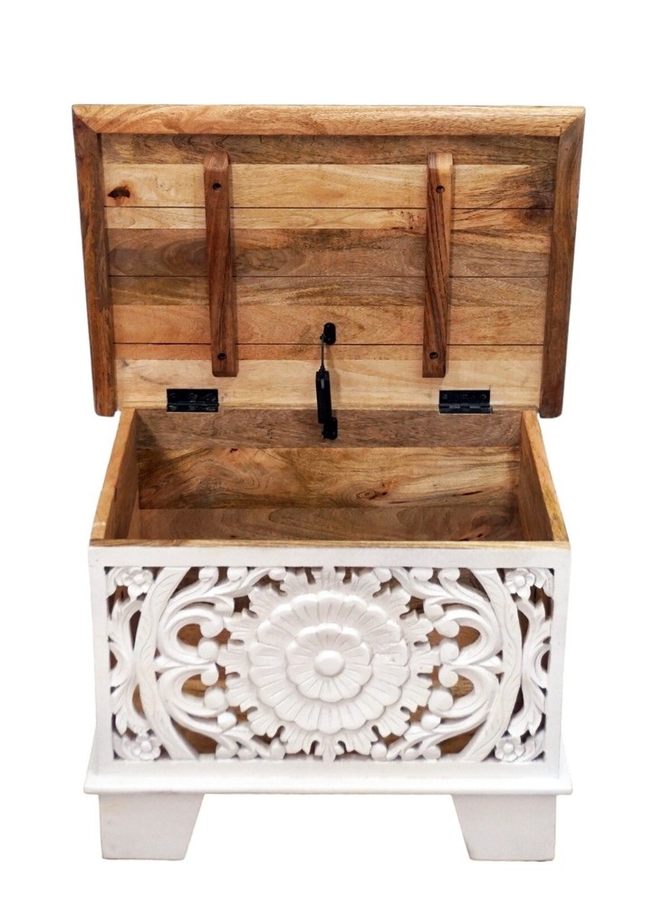 Hand-crafted Solid Wood Small Storage Trunk/Nightstand/Accent Table