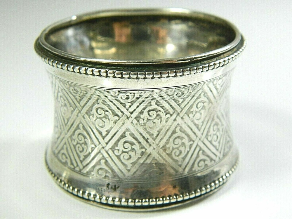 Antique 800 Silver Napkin Ring "Moritz" name engraving