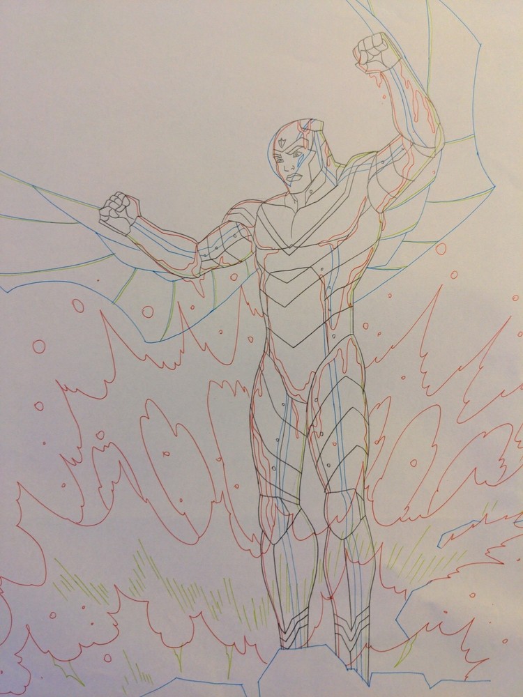 Marvel animation cels Production Art Marvel Comics AVENGERS ASSEMBLE FALCON AA3