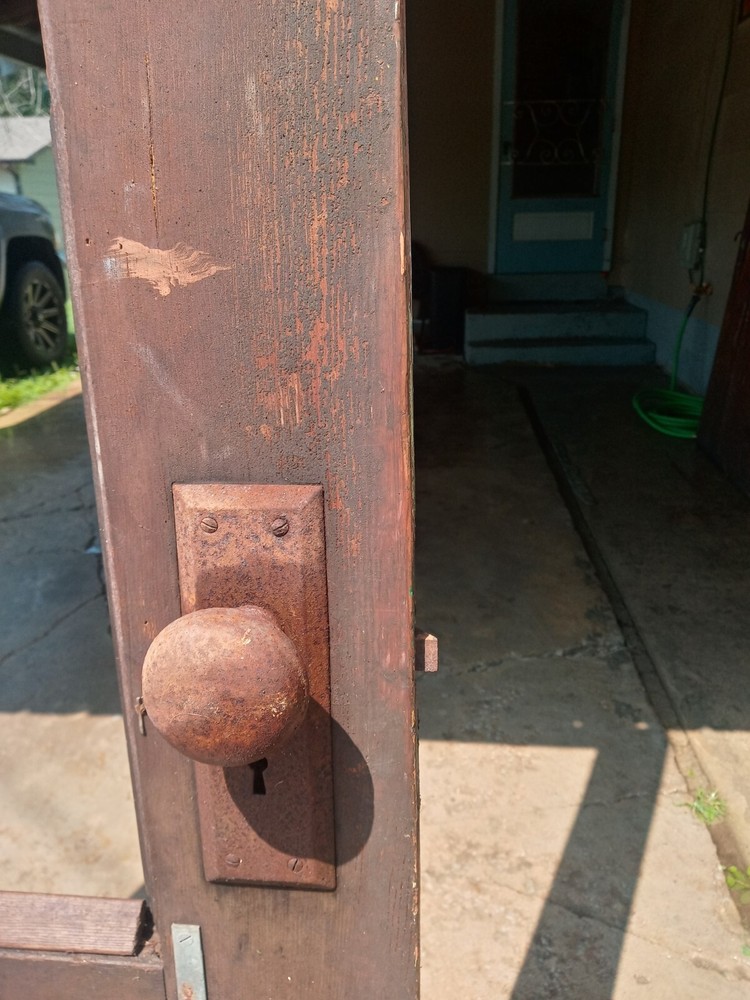 old wooden screen door