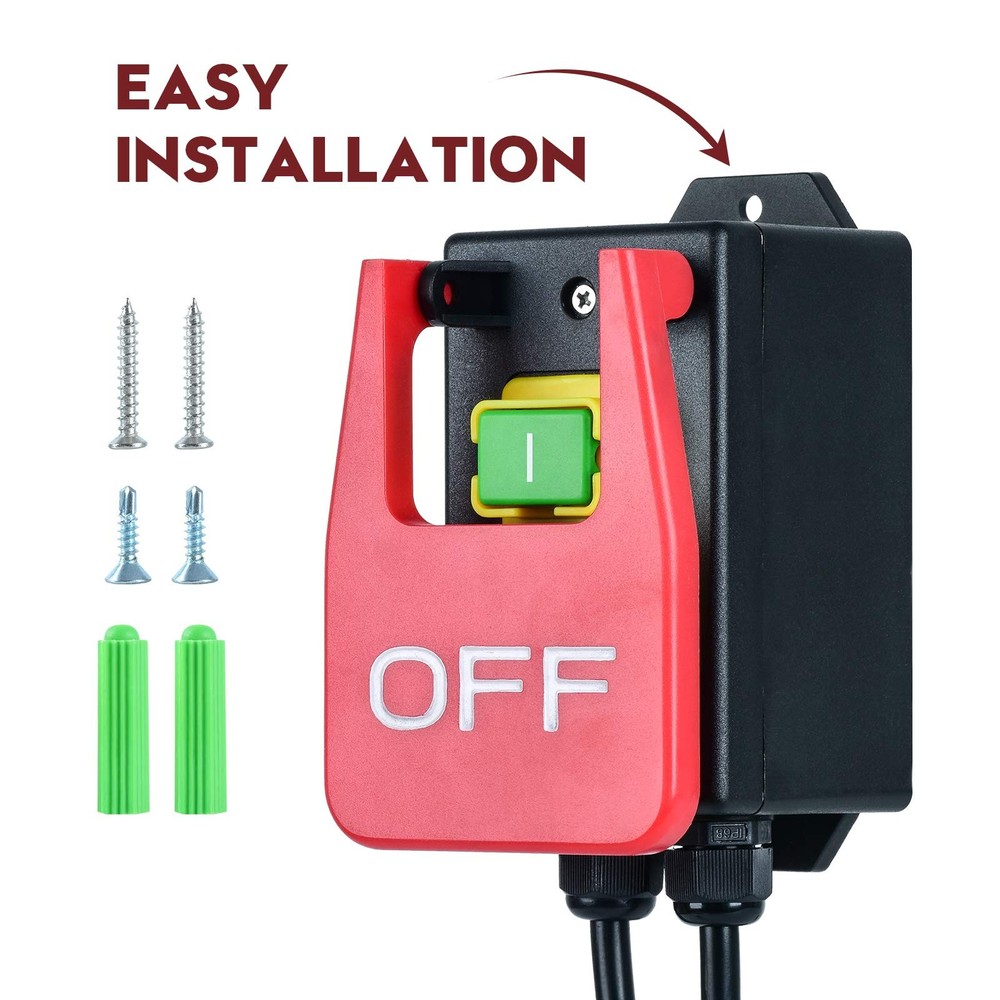 110V Single Phase On/Off Switch, Ortis Router Table Switch with Large Stop Si...