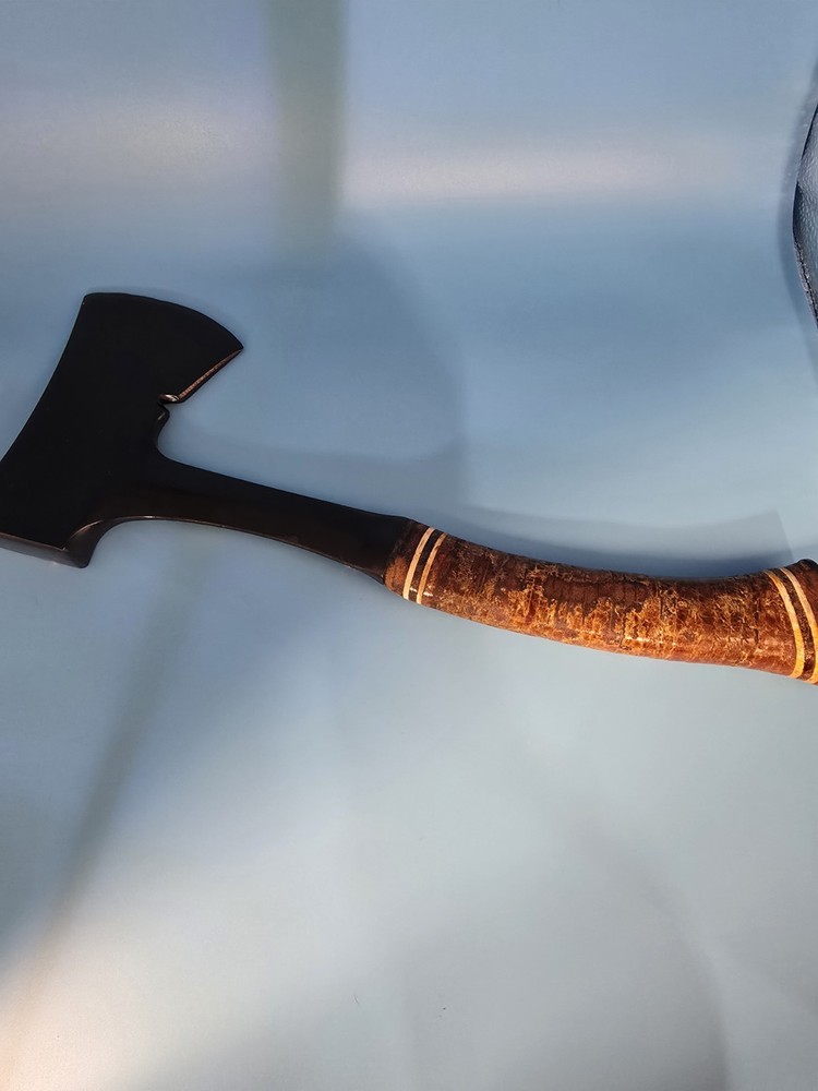 Vtg Eatwig Hatchet axe with Wrapped Leather Handle
