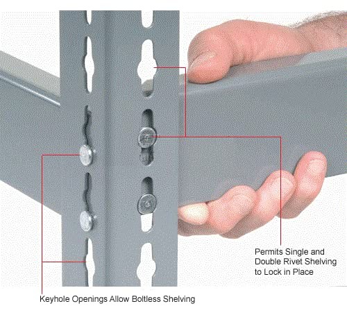 3' High Angle Shelving Post, Gray, 4/Pk
