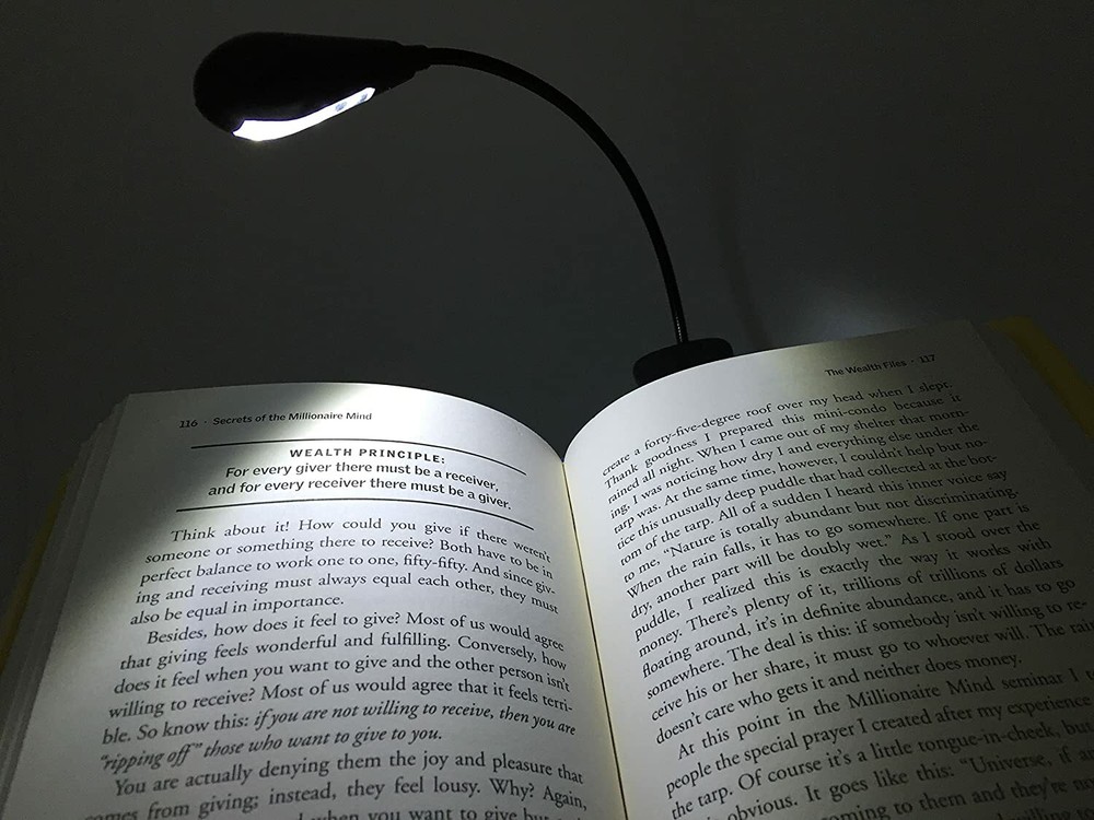 100 LED Reading Book Light W/ Flexible Clip USB Rechargeable Lamps For Reader