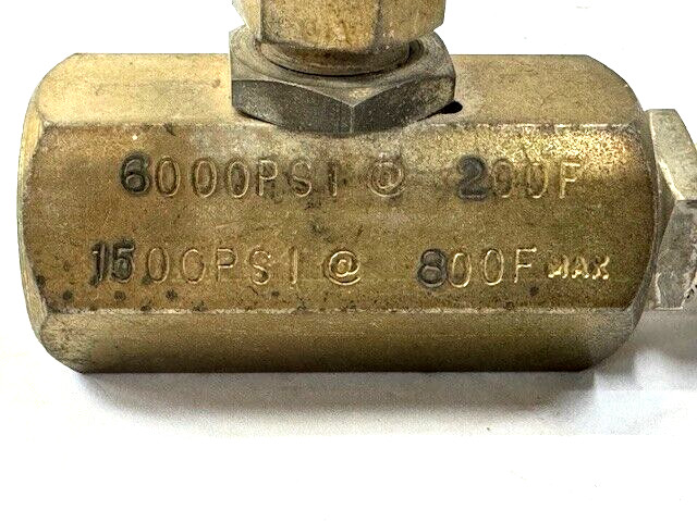PGI NEEDLE VALVE V508CCG 1/2" X 1/2" THREADED FITTING
