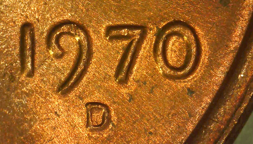 1970 D Lincoln Cent BU Red- Spike Head- Unlisted