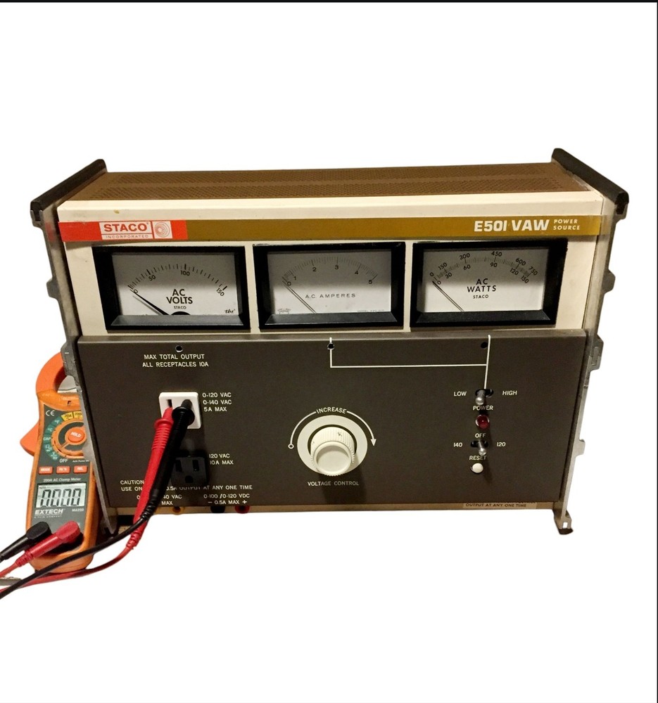Staco E50I VAW Power Source Variac Variable Transformer Watts Amps AC Volts