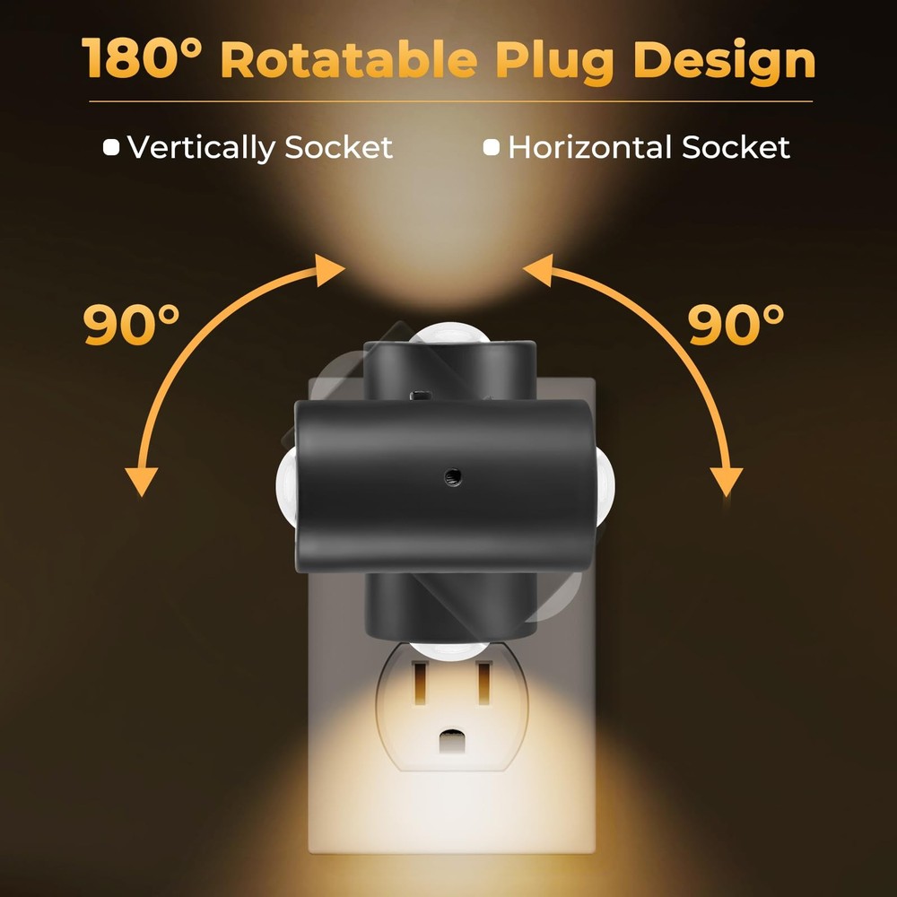 LED Night Lights Plug into Wall,Dimmable in Compact, Warm White