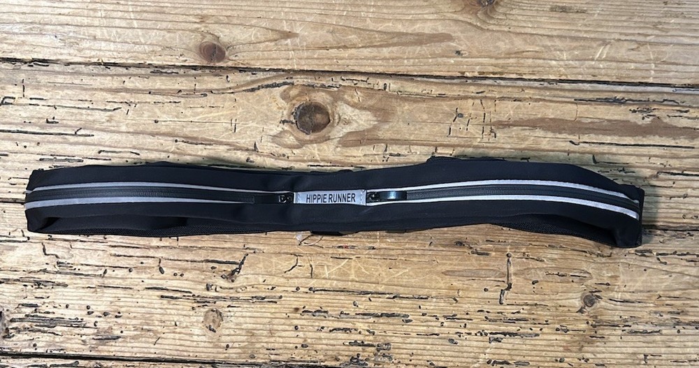 Hippie Runner Black Running Belt W/Adjustable Strap NWOT