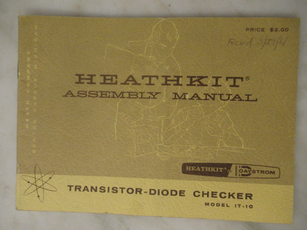 HEATHKIT MODEL IT-10 TRANSISTOR DIODE CHECKER MANUAL - ORIGINAL