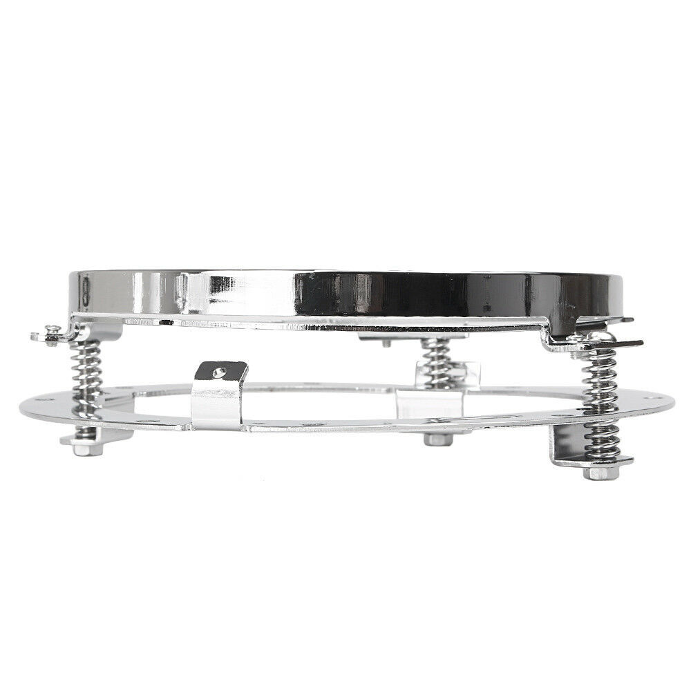 7inch Chrome Motorcycle Round LED Headlight Mounting Bracket Ring Holder Adapter