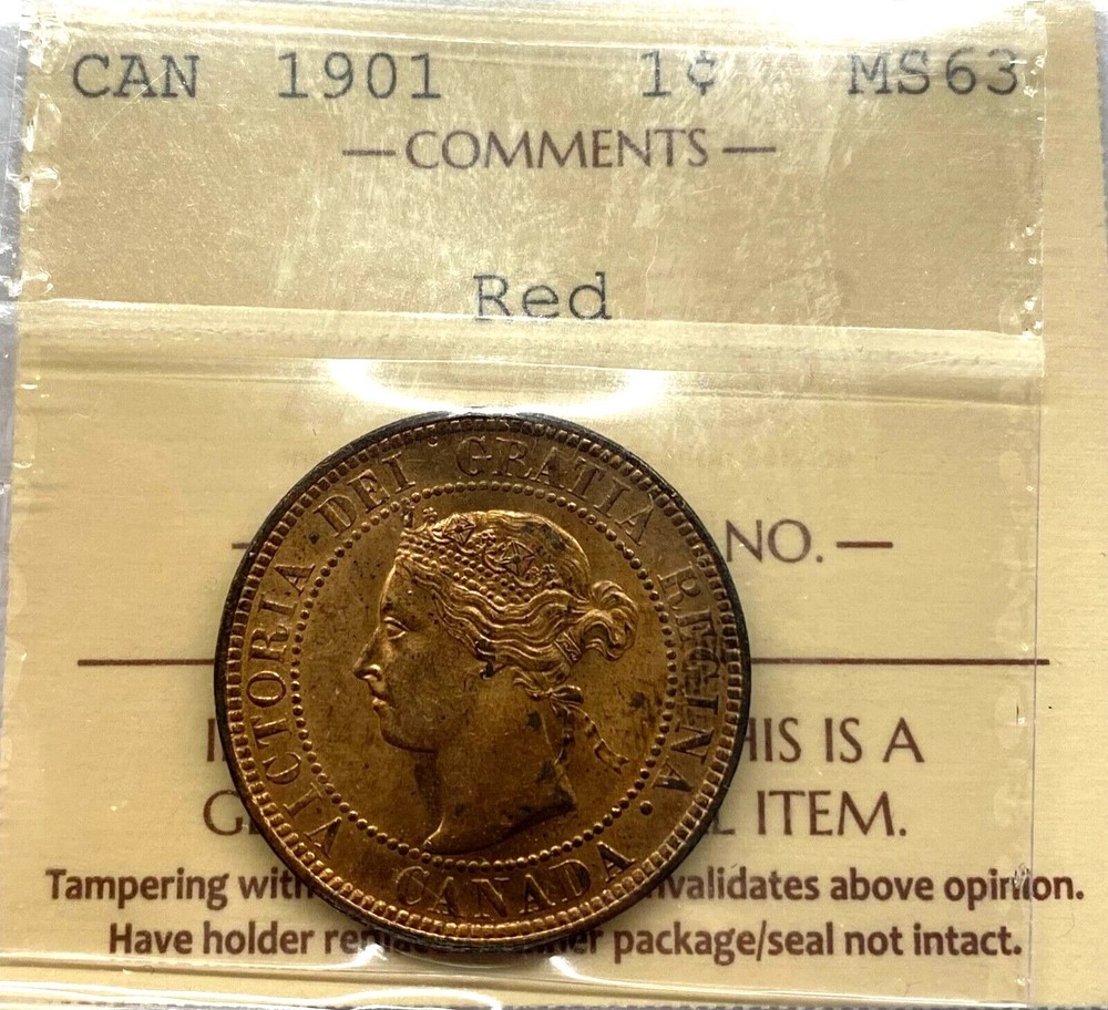 Canada 1901 One Cent Mint State 63 Red