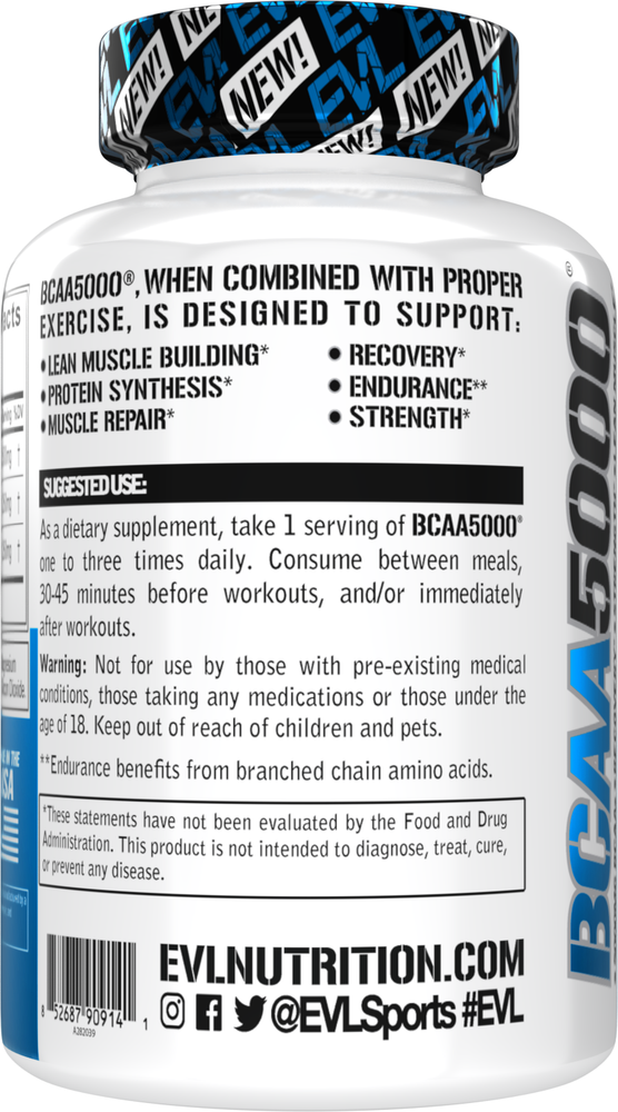 Evlution Nutrition BCAA 5000 - Recovery & Endurance - 30 Servings