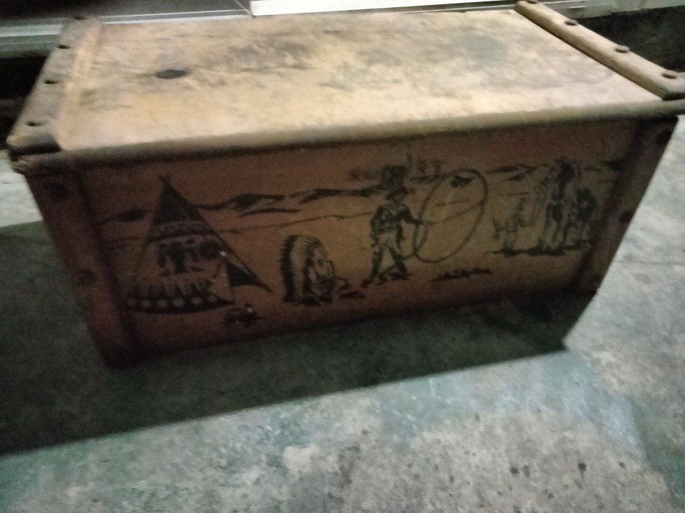 antique wood trunk chest