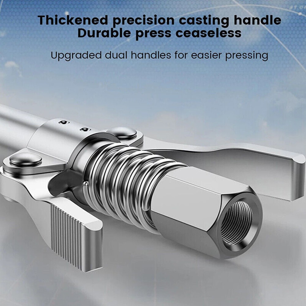 Quick Release High Pressure Grease Gun Coupler Coupling End Fittings+Adapter Kit