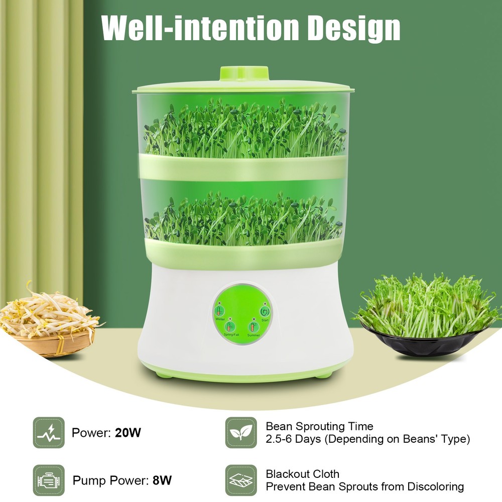 Bean Sprouter Fully Automatic Bean Seed Sprout Machine Maker 2 Layers Food Grade