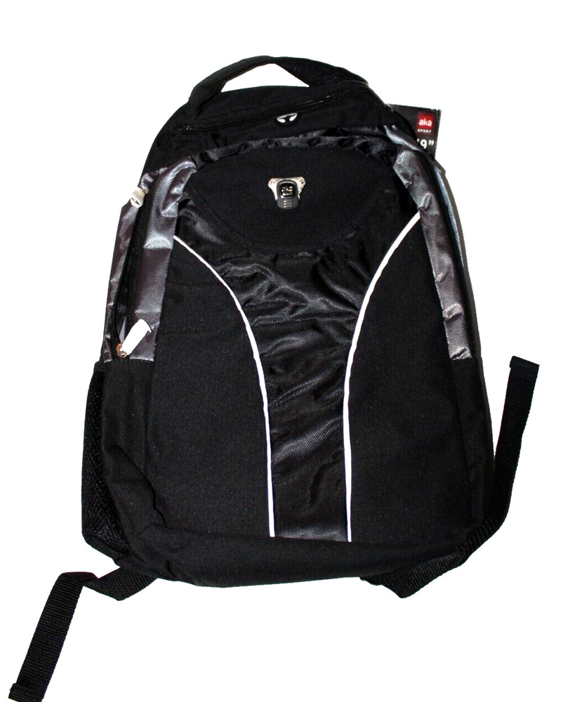 AKA Sport Men's 19" Black Multi-Computer Backpack w/  Padded Notebook Pocket