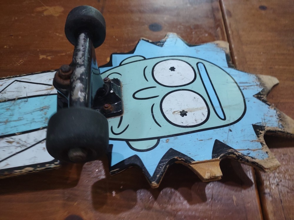 Rick and Morty Skateboard Shaped Deck Primitive. (scratches) Poor Condition