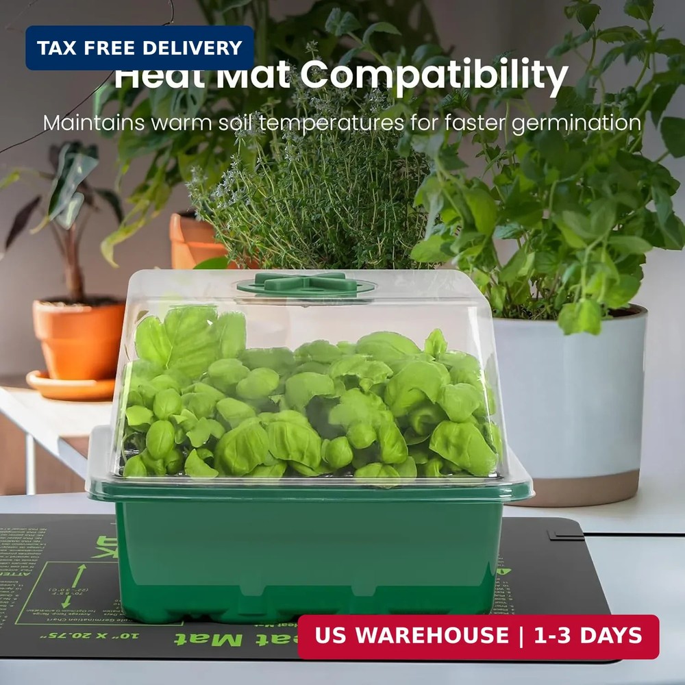 MIXC Seed Starter Kit with Grow Light, Elevated Seedling Tray Kit with Adjustabl