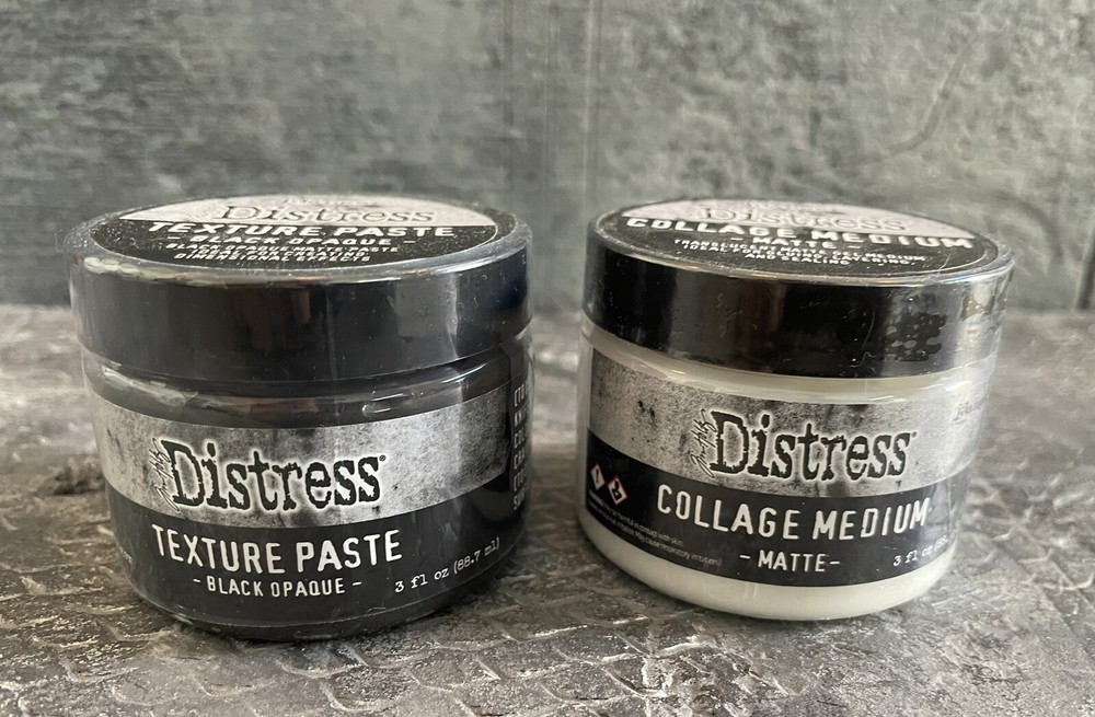 Ranger Tim Holtz Distress Texture Paste Black Opaque Collage Medium Matte 2-3oz