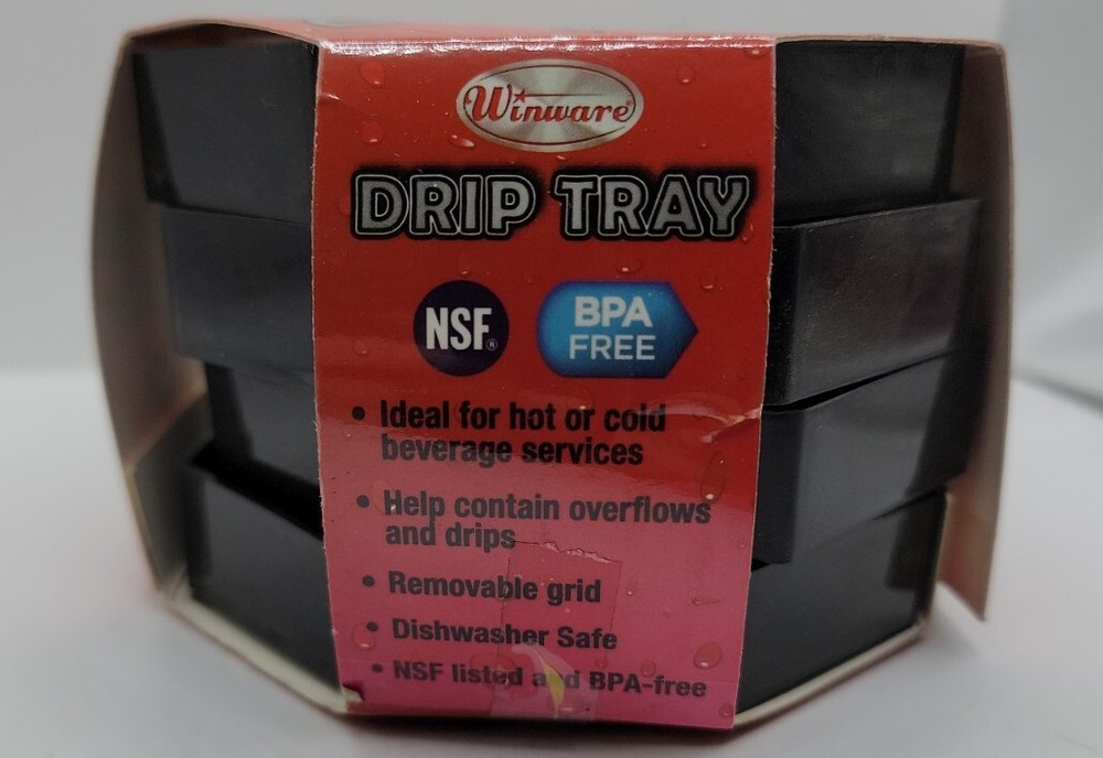 Winware 4.5" 4 Piece Drip Trays DT-60. New