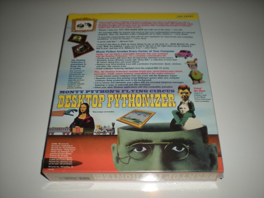 Monty Python's Flying Circus Desktop Pythonizer vintage software. New.