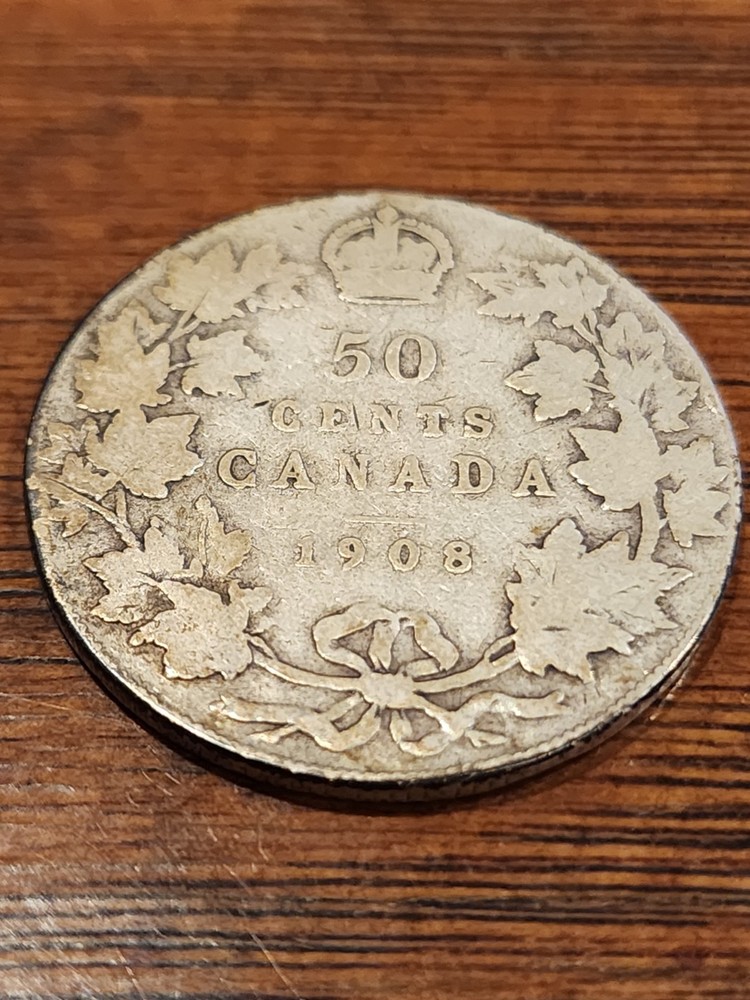1908 Canada 50 Cents Silver Coin