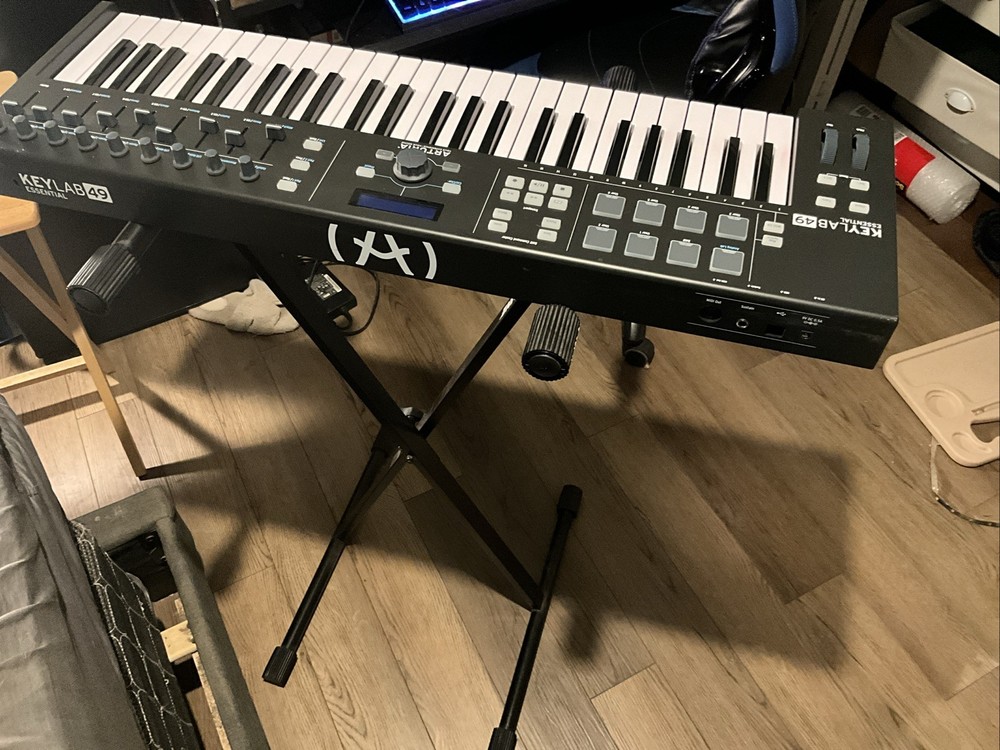 Arturia KeyLab Essential 49 MIDI Controller – With Proline Stand + USB Cable