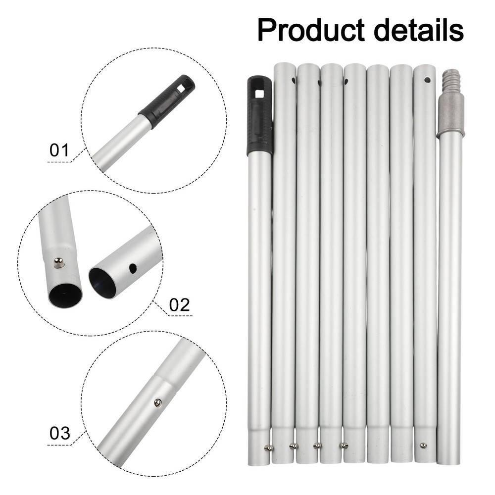 12ft Adjustable Pole with 9 Sections for Reaching For High Areas Easily