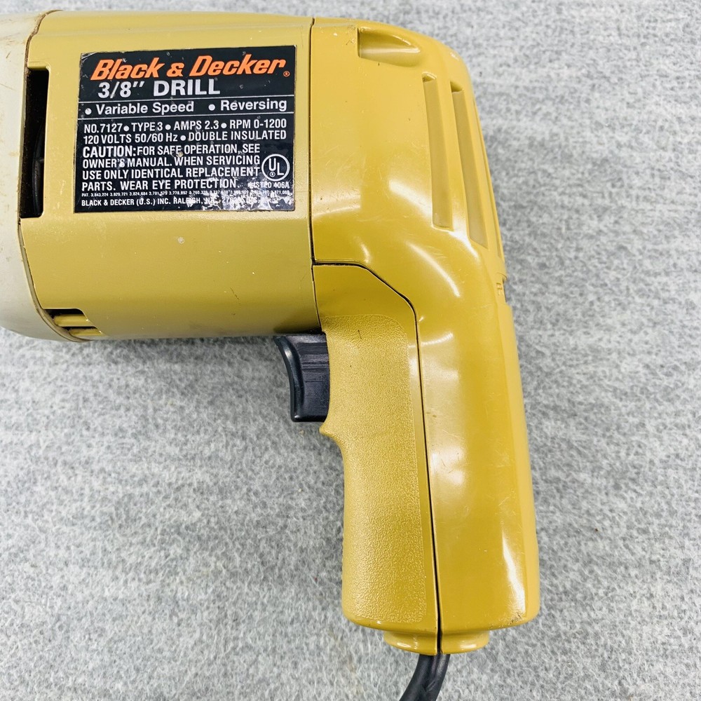 BLACK & DECKER 7127 - 3/8 Inch Variable Speed Reversing Drill TESTED TL