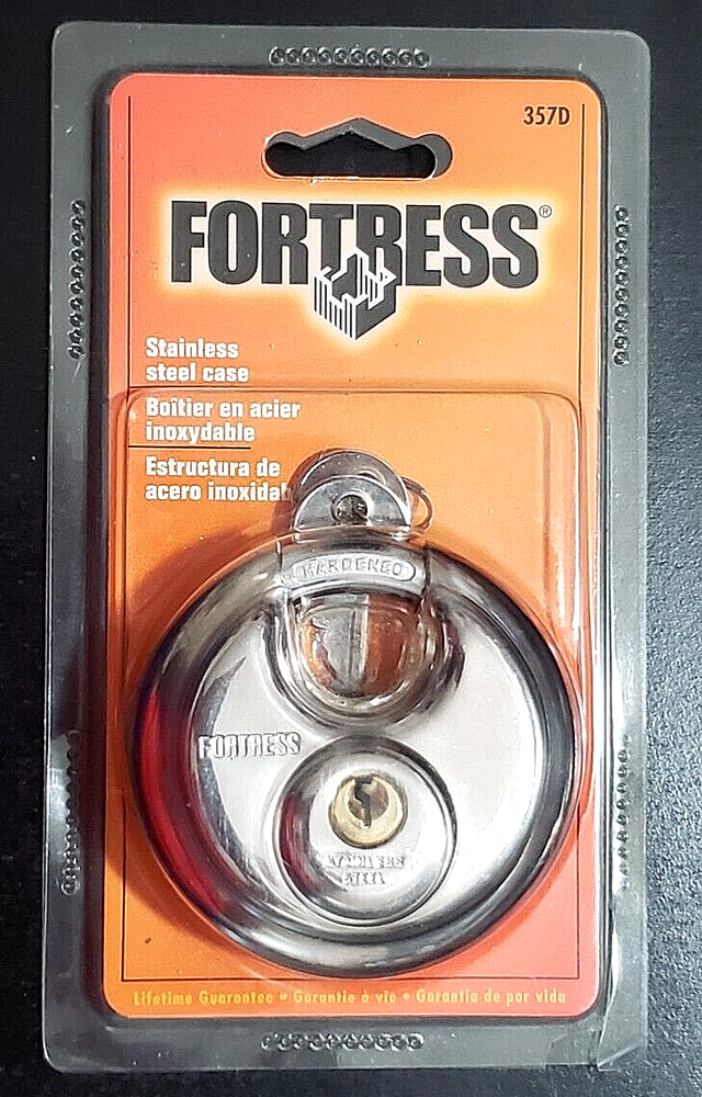 FORTRESS 357D Padlock with Keys, Silver