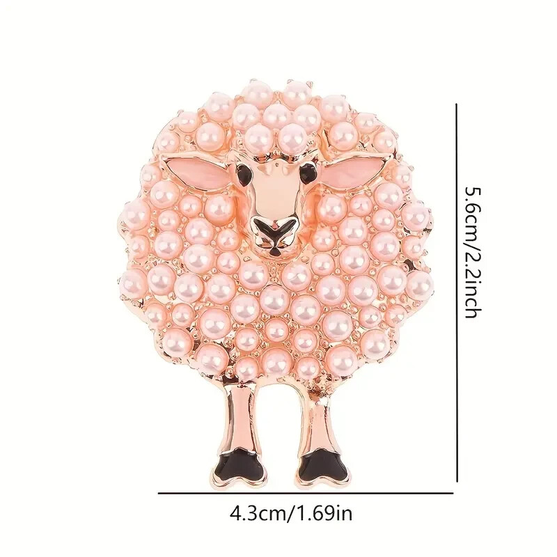 Charming Eid Al-Adha Sheep Brooch Sparkling Pearl