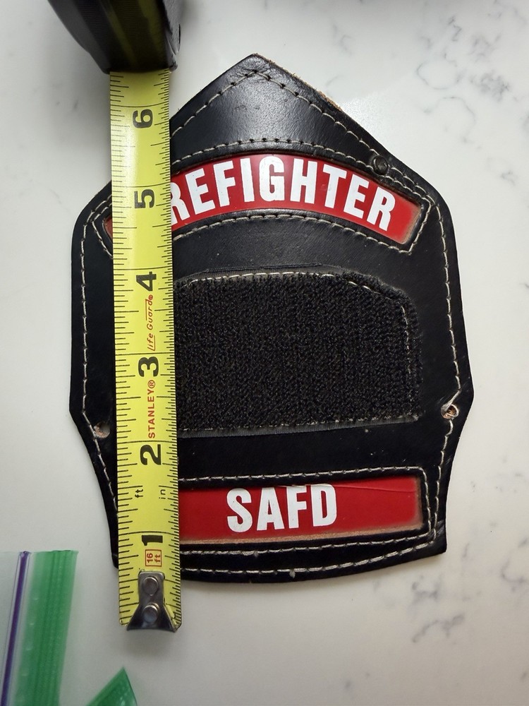 Leather Firefighter Helmet Shield SAFD - Firefighter.
