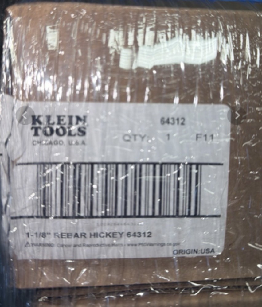 KLEIN TOOLS 64312 ANGLED REBAR HICKEY 65° ANGLE BENDS #7, #8, #9