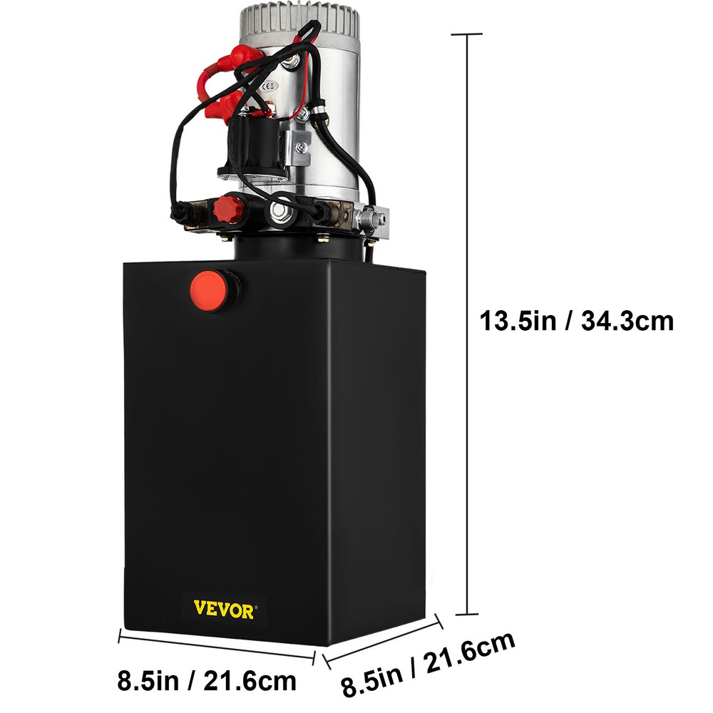 15 Quart Double Acting Hydraulic Pump Dump Trailer 12V Unit Pack Power Unit