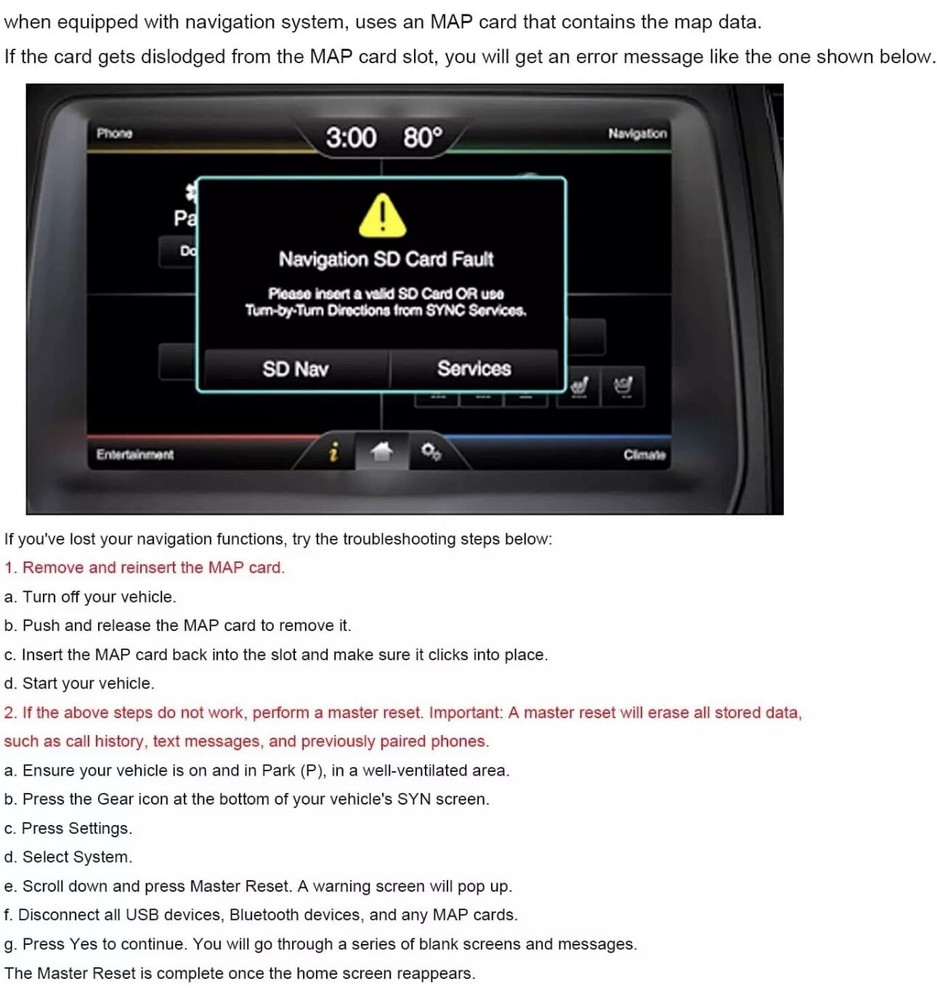 Ford EDGE A15 Sync2 SD Card Navigation 2024 US/CAN GPS Map Update